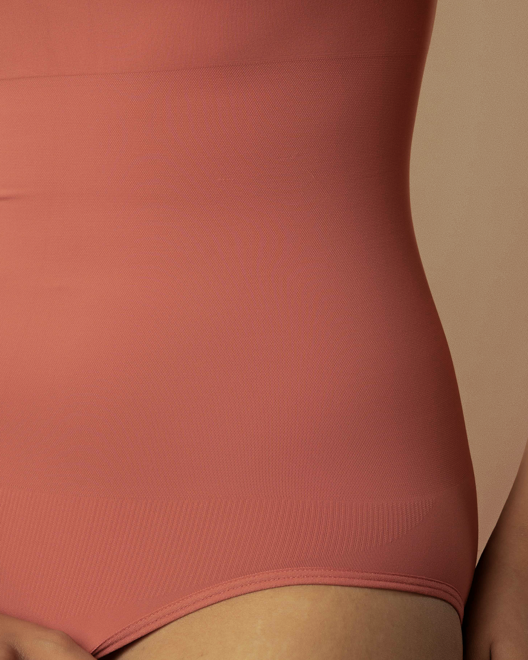 Short Sleeve Waist and Abdomen Shaping Body Konturing Suit - Blush