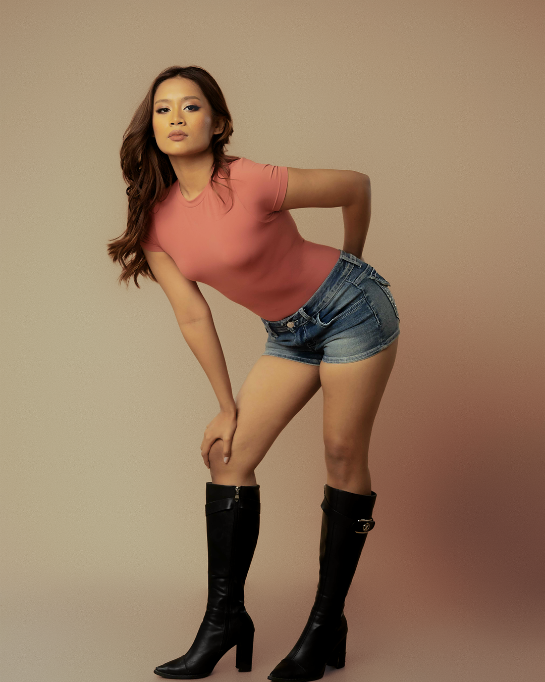 Short Sleeve Waist and Abdomen Shaping Body Konturing Suit - Blush